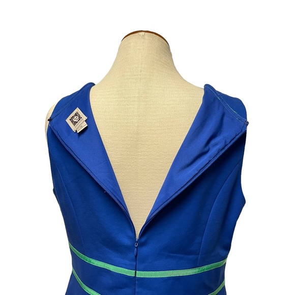 NWT ANNE KLEIN BLUE GREEN SHEATH TANK DRESS SUMMER WEDDING OCCASION WORK OFFICE - Picture 6 of 16